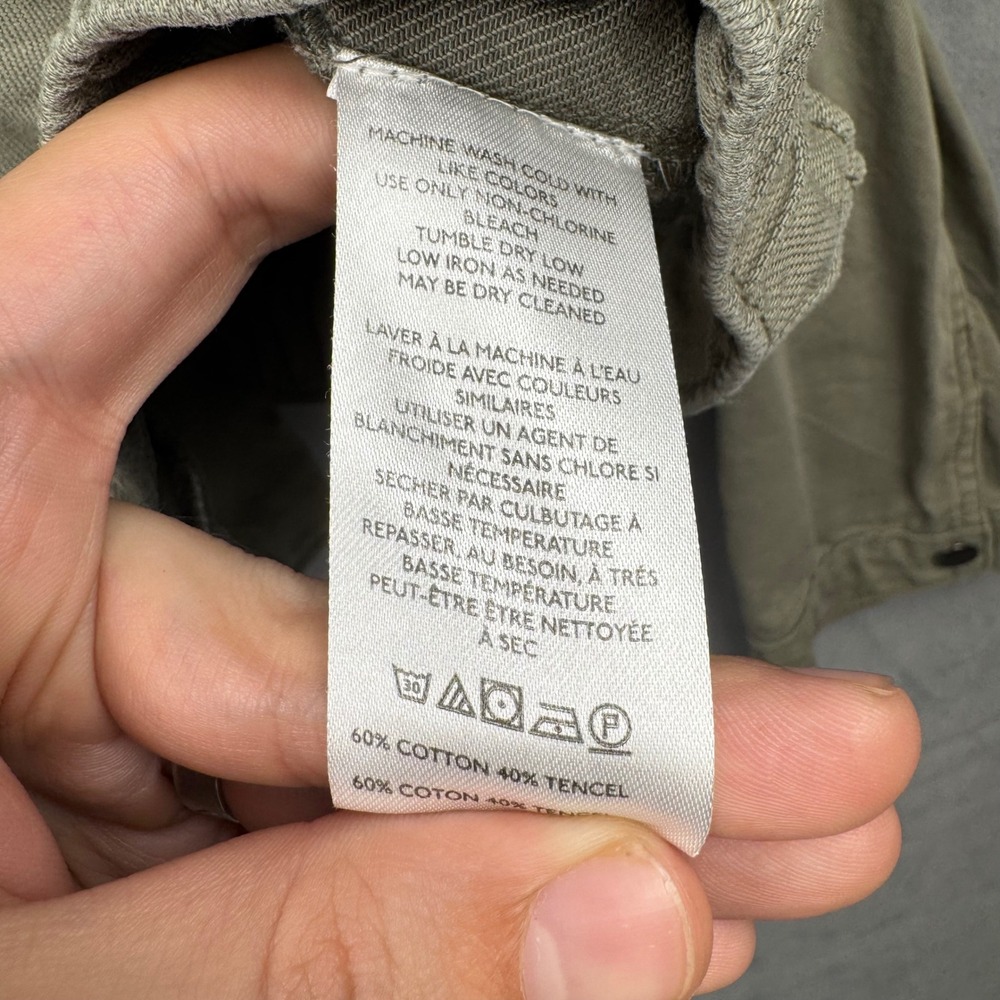 PILCRO Olive Green Utility Crop‎ Jacket Zip Front Drawstring Waist XL - Picture 7 of 8